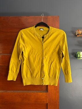 J. Crew Crewneck Cardigan - Chartreuse